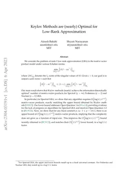 Krylov Methods are (nearly) Optimal for Low-Rank Approximation
