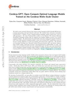 Cerebras-GPT: Open Compute-Optimal Language Models Trained on the
  Cerebras Wafer-Scale Cluster