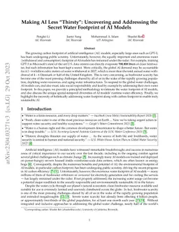 Making AI Less "Thirsty": Uncovering and Addressing the Secret Water Footprint of AI Models