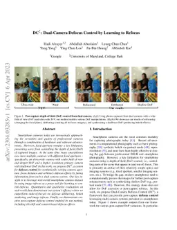 $\text{DC}^2$: Dual-Camera Defocus Control by Learning to Refocus