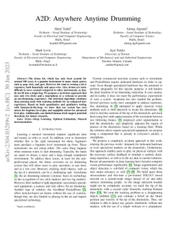 A2D: Anywhere Anytime Drumming