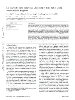 SE-shapelets: Semi-supervised Clustering of Time Series Using
  Representative Shapelets