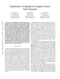 Exploration of Quantum Computer Power Side-Channels