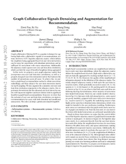 Graph Collaborative Signals Denoising and Augmentation for
  Recommendation