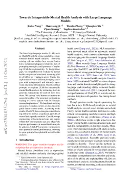Towards Interpretable Mental Health Analysis with Large Language Models