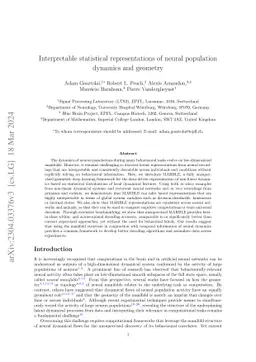 Interpretable statistical representations of neural population dynamics
  and geometry