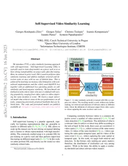 Self-Supervised Video Similarity Learning