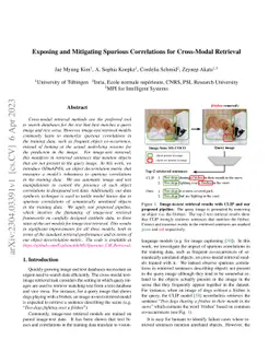Exposing and Mitigating Spurious Correlations for Cross-Modal Retrieval