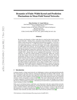 Dynamics of Finite Width Kernel and Prediction Fluctuations in Mean
  Field Neural Networks