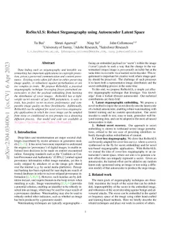 RoSteALS: Robust Steganography using Autoencoder Latent Space