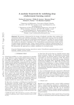 A modular framework for stabilizing deep reinforcement learning control