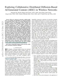 Exploring Collaborative Distributed Diffusion-Based AI-Generated Content
  (AIGC) in Wireless Networks