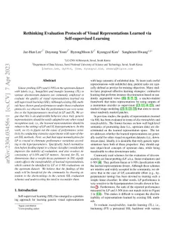 Rethinking Evaluation Protocols of Visual Representations Learned via
  Self-supervised Learning