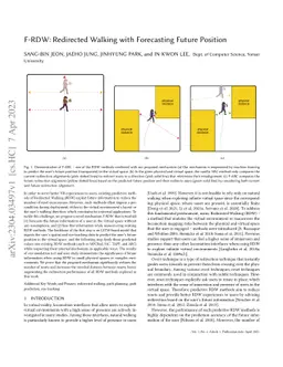 F-RDW: Redirected Walking with Forecasting Future Position
