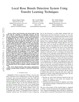 Local Rose Breeds Detection System Using Transfer Learning Techniques