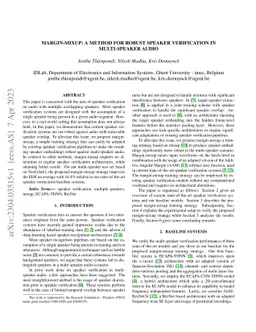 Margin-Mixup: A Method for Robust Speaker Verification in Multi-Speaker
  Audio