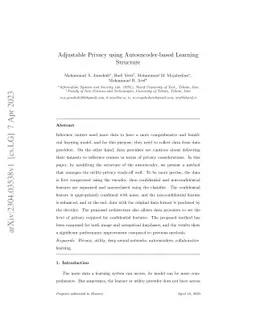 Adjustable Privacy using Autoencoder-based Learning Structure