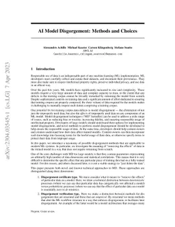 AI Model Disgorgement: Methods and Choices