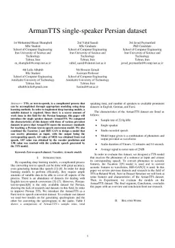 ArmanTTS single-speaker Persian dataset