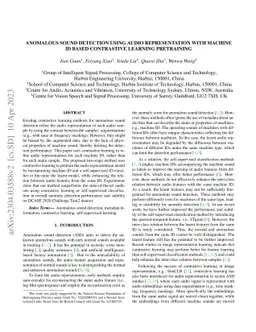 Anomalous Sound Detection using Audio Representation with Machine ID
  based Contrastive Learning Pretraining