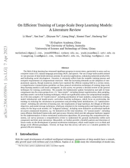 On Efficient Training of Large-Scale Deep Learning Models: A Literature
  Review