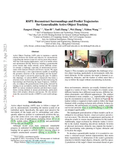 RSPT: Reconstruct Surroundings and Predict Trajectories for
  Generalizable Active Object Tracking