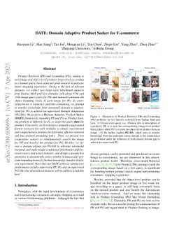 DATE: Domain Adaptive Product Seeker for E-commerce