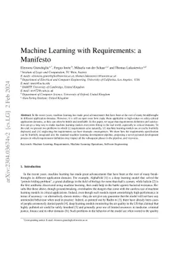 Machine Learning with Requirements: a Manifesto