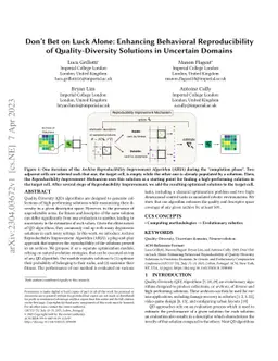 Don't Bet on Luck Alone: Enhancing Behavioral Reproducibility of
  Quality-Diversity Solutions in Uncertain Domains