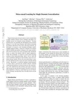 Meta-causal Learning for Single Domain Generalization