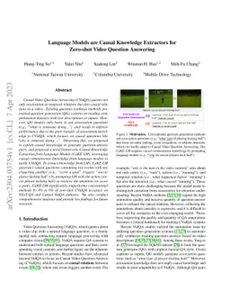 Language Models are Causal Knowledge Extractors for Zero-shot Video
  Question Answering