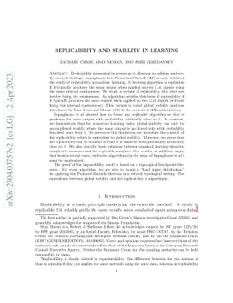 Replicability and stability in learning