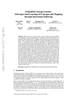 Embodied Concept Learner: Self-supervised Learning of Concepts and
  Mapping through Instruction Following