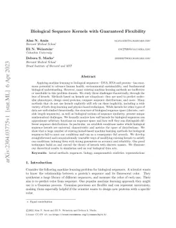 Biological Sequence Kernels with Guaranteed Flexibility