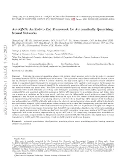 AutoQNN: An End-to-End Framework for Automatically Quantizing Neural
  Networks