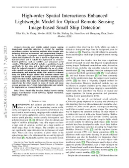 High-order Spatial Interactions Enhanced Lightweight Model for Optical
  Remote Sensing Image-based Small Ship Detection