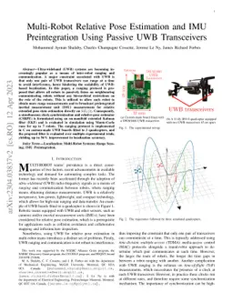 Multi-Robot Relative Pose Estimation and IMU Preintegration Using
  Passive UWB Transceivers