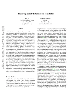 Improving Identity-Robustness for Face Models