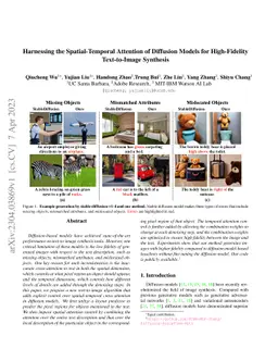 Harnessing the Spatial-Temporal Attention of Diffusion Models for
  High-Fidelity Text-to-Image Synthesis