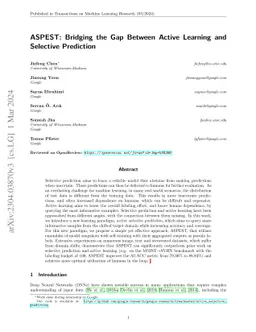 ASPEST: Bridging the Gap Between Active Learning and Selective
  Prediction