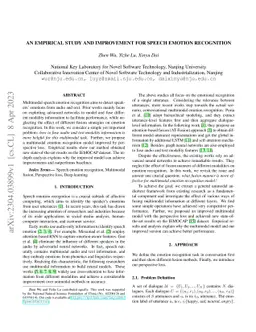 An Empirical Study and Improvement for Speech Emotion Recognition
