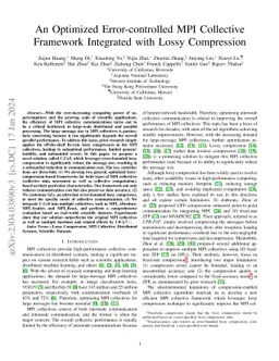 An Optimized Error-controlled MPI Collective Framework Integrated with
  Lossy Compression