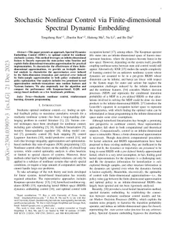 Stochastic Nonlinear Control via Finite-dimensional Spectral Dynamic Embedding