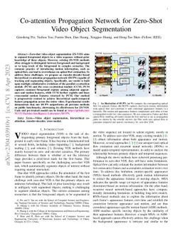 Co-attention Propagation Network for Zero-Shot Video Object Segmentation