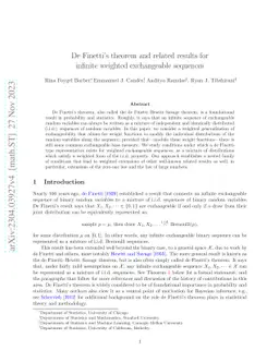 De Finetti's theorem and related results for infinite weighted
  exchangeable sequences