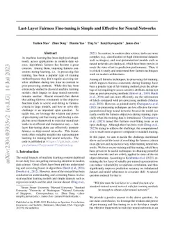 Last-Layer Fairness Fine-tuning is Simple and Effective for Neural
  Networks