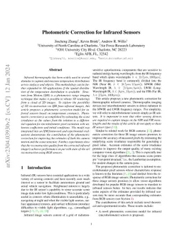 Photometric Correction for Infrared Sensors