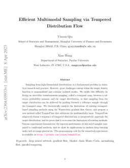 Efficient Multimodal Sampling via Tempered Distribution Flow