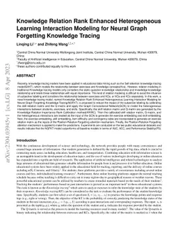 Knowledge Relation Rank Enhanced Heterogeneous Learning Interaction
  Modeling for Neural Graph Forgetting Knowledge Tracing