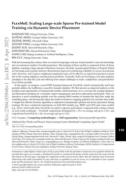 FlexMoE: Scaling Large-scale Sparse Pre-trained Model Training via
  Dynamic Device Placement